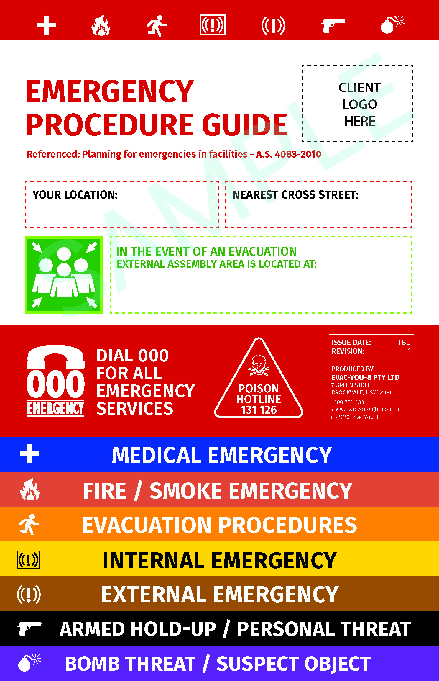 Emergency Procedure Guides (Flip Charts) Evac You Eight